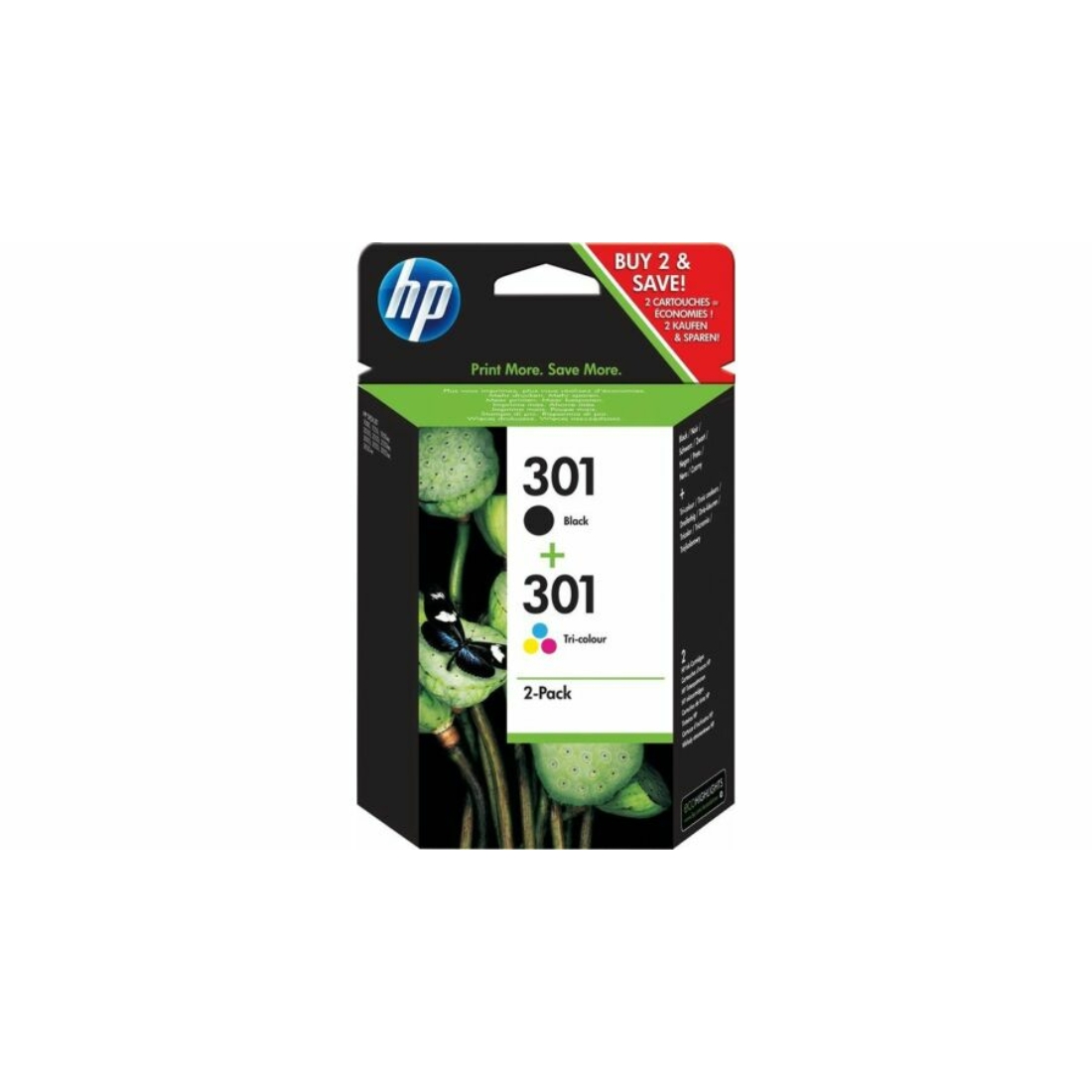 HP N9J72AE No.301 fekete+színes eredeti tintapatron multipack