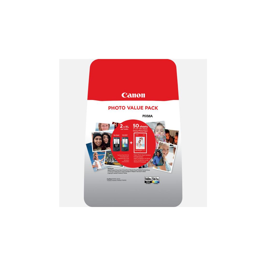 Canon PG-560XL/CL-561XL eredeti tintapatron multipack + fotópapír