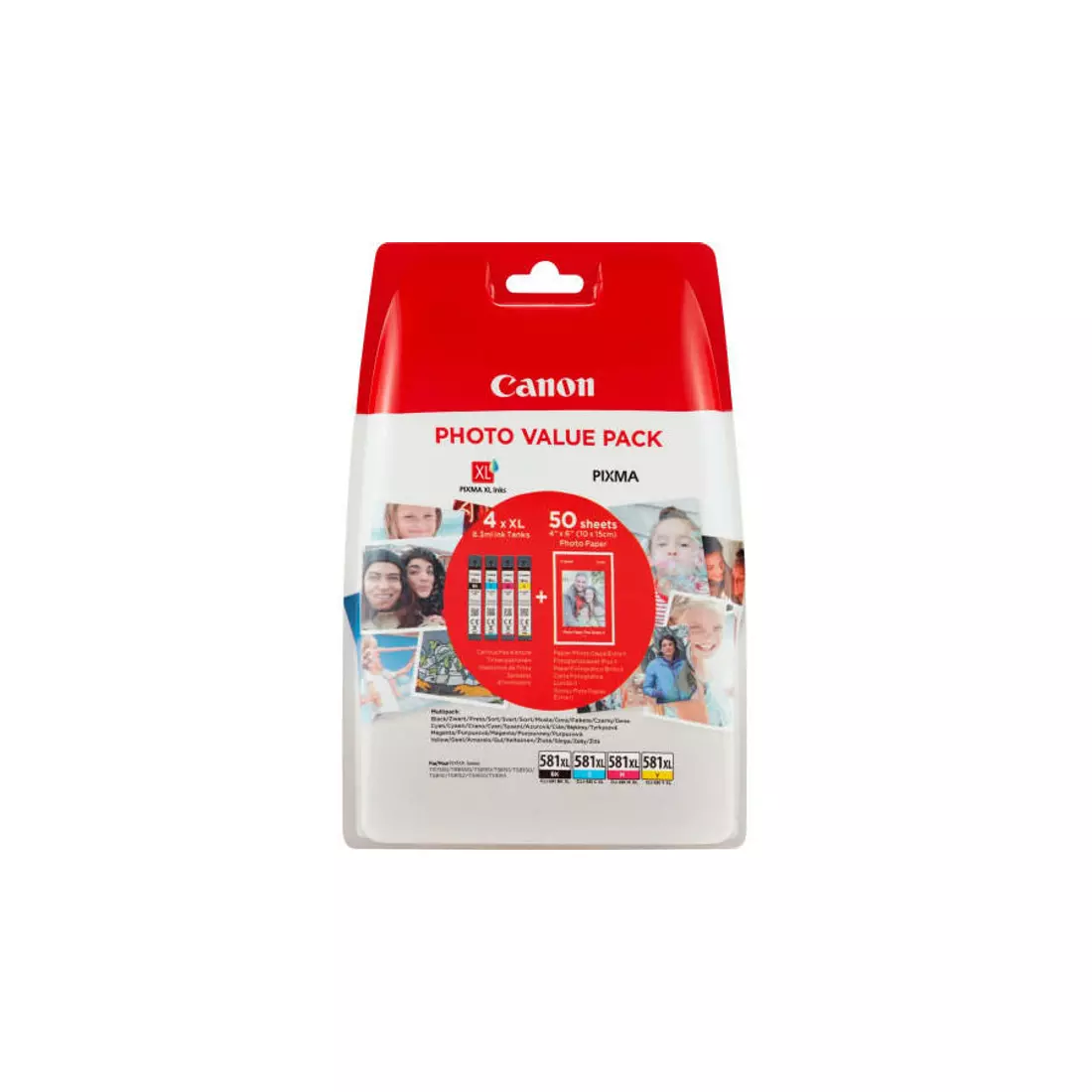 Canon CLI-581XL színes eredeti tintapatron multipack + fotópapír