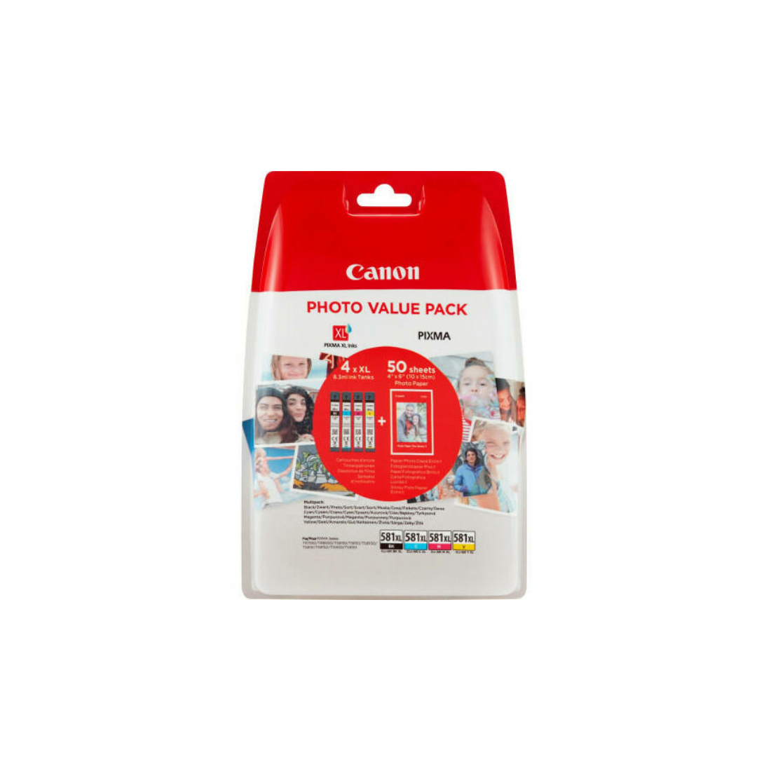Canon CLI-581XL színes eredeti tintapatron multipack + fotópapír
