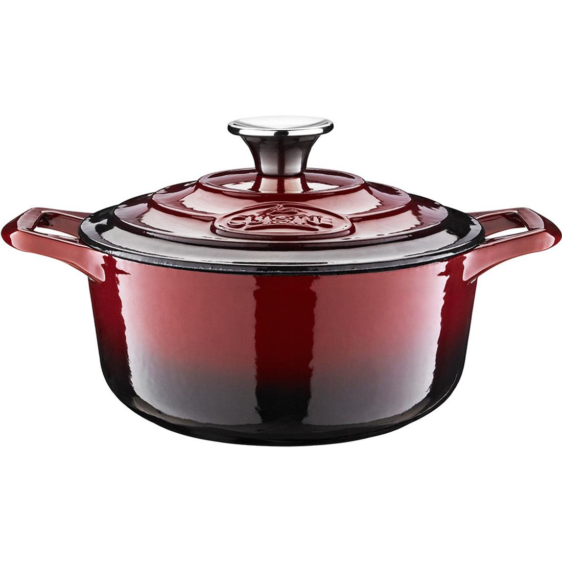 La Cuisine RED öntöttvas lábas+fedő 26×12 cm 4,75L
