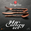 Berlinger Haus 6 személyes evőeszköz készlet, tükörfénnyel, különleges mintával, szögletes,24 részes, rosegold