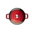 Kép 2/2 - La Cuisine RED öntöttvas kerek sütőtál 2 fülű 28x8cm3,5l+fedő