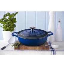 La Cuisine BLUE öntöttvas kerek sütőtál 28x8cm-es 3,5 literes fedővel